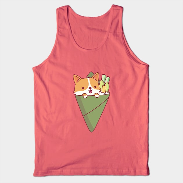 Cute Corgi Temaki Sushi Doodle Tank Top by rustydoodle